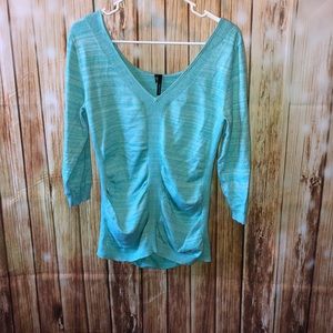 Turquoise ruched sweater, SZ L
